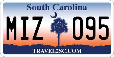 SC license plate MIZ095