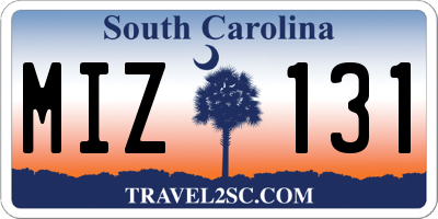 SC license plate MIZ131