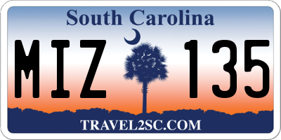 SC license plate MIZ135