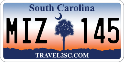 SC license plate MIZ145