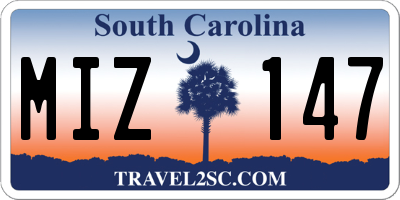 SC license plate MIZ147