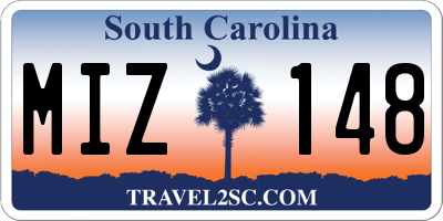 SC license plate MIZ148
