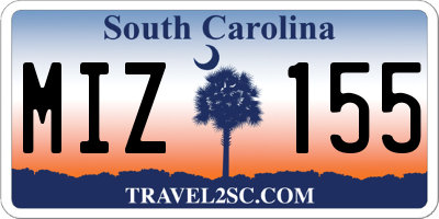 SC license plate MIZ155