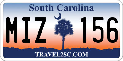 SC license plate MIZ156