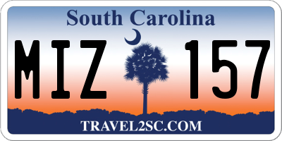 SC license plate MIZ157