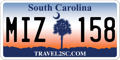 SC license plate MIZ158