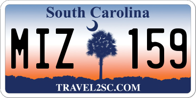 SC license plate MIZ159