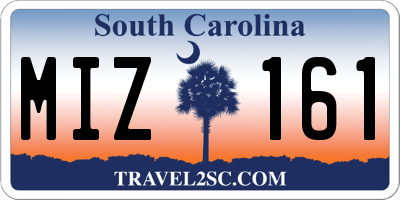 SC license plate MIZ161