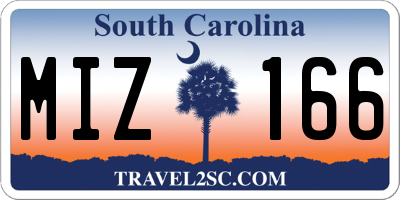 SC license plate MIZ166