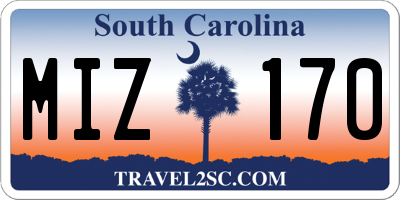 SC license plate MIZ170