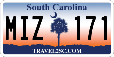 SC license plate MIZ171