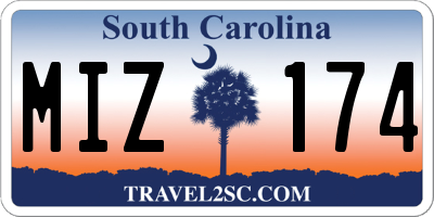 SC license plate MIZ174