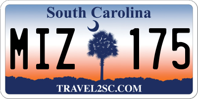 SC license plate MIZ175