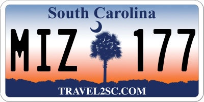 SC license plate MIZ177