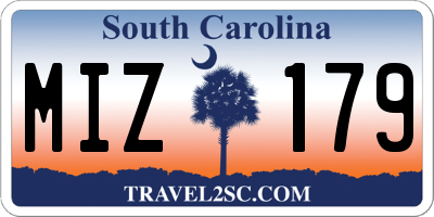 SC license plate MIZ179