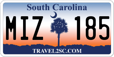 SC license plate MIZ185