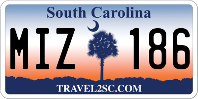 SC license plate MIZ186