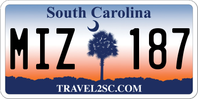 SC license plate MIZ187