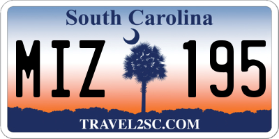 SC license plate MIZ195