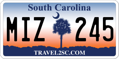 SC license plate MIZ245