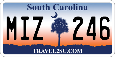 SC license plate MIZ246