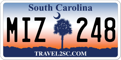 SC license plate MIZ248