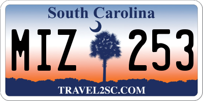 SC license plate MIZ253