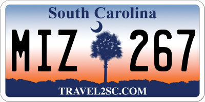 SC license plate MIZ267