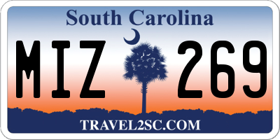 SC license plate MIZ269