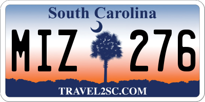 SC license plate MIZ276