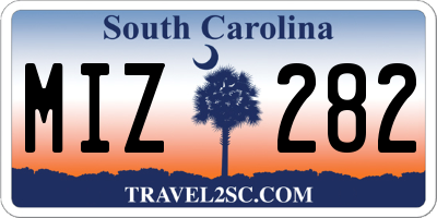 SC license plate MIZ282