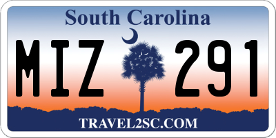 SC license plate MIZ291