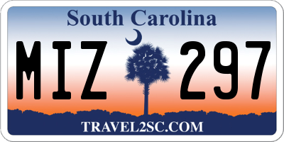 SC license plate MIZ297