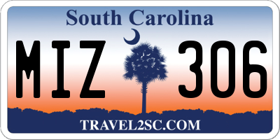 SC license plate MIZ306