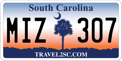 SC license plate MIZ307