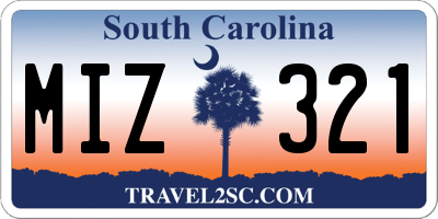 SC license plate MIZ321