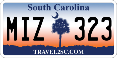 SC license plate MIZ323