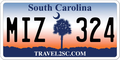 SC license plate MIZ324