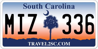 SC license plate MIZ336