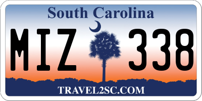 SC license plate MIZ338