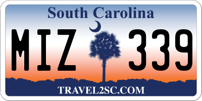 SC license plate MIZ339