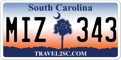 SC license plate MIZ343