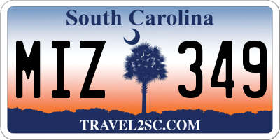 SC license plate MIZ349