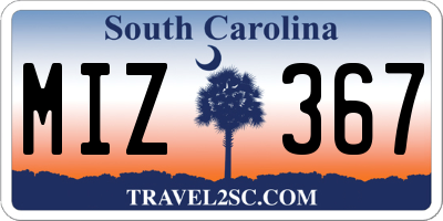 SC license plate MIZ367