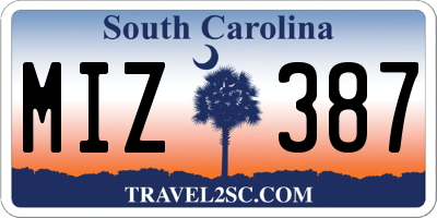 SC license plate MIZ387