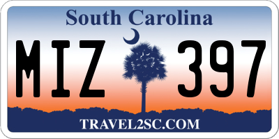 SC license plate MIZ397