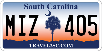 SC license plate MIZ405