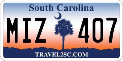 SC license plate MIZ407