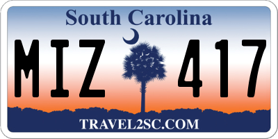 SC license plate MIZ417