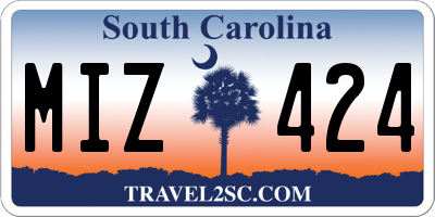 SC license plate MIZ424